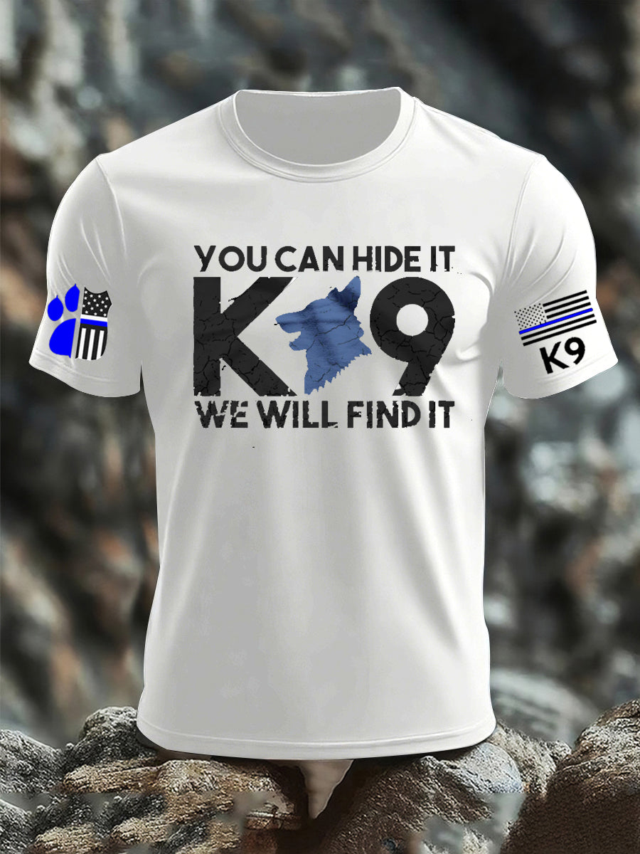 Men's K9 Unit Police Dog Thin Blue Line K9 Police Officer Tribute T-Shirt