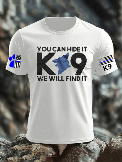 Men's K9 Unit Police Dog Thin Blue Line K9 Police Officer Tribute T-Shirt