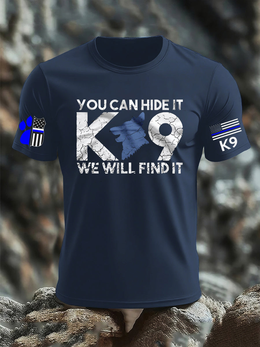 Men's K9 Unit Police Dog Thin Blue Line K9 Police Officer Tribute T-Shirt