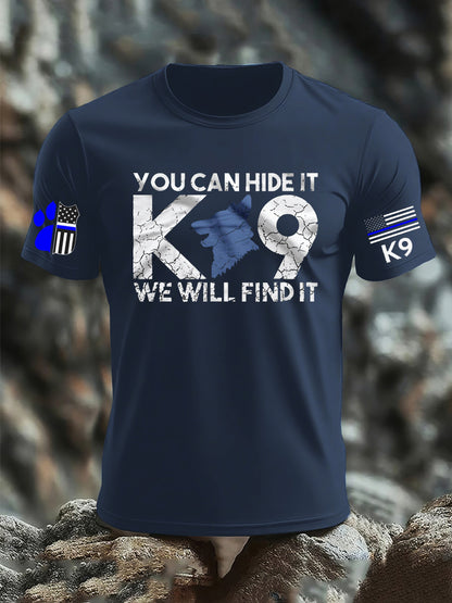 Men's K9 Unit Police Dog Thin Blue Line K9 Police Officer Tribute T-Shirt