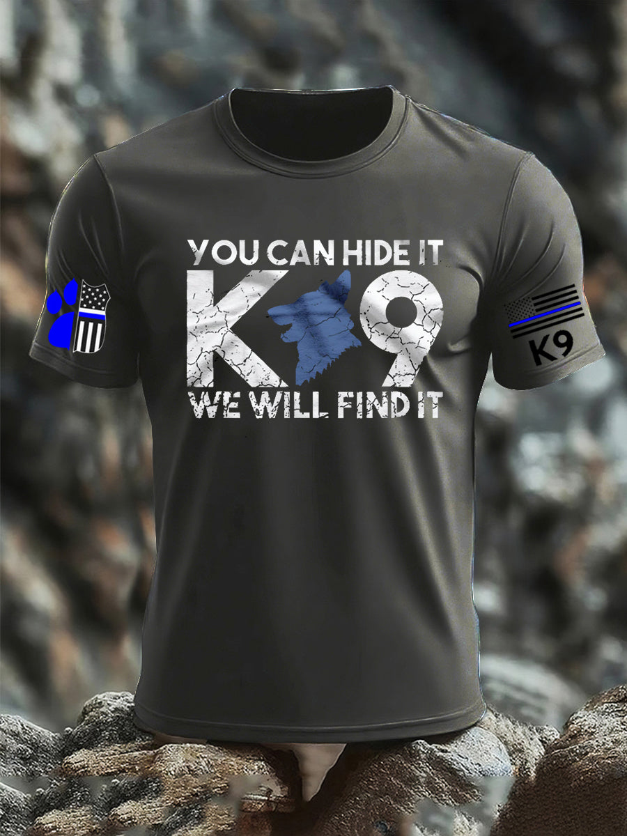 Men's K9 Unit Police Dog Thin Blue Line K9 Police Officer Tribute T-Shirt