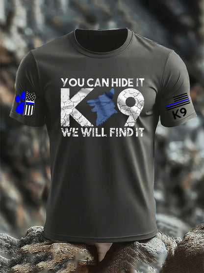 Men's K9 Unit Police Dog Thin Blue Line K9 Police Officer Tribute T-Shirt