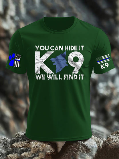Men's K9 Unit Police Dog Thin Blue Line K9 Police Officer Tribute T-Shirt