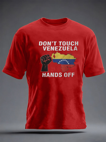 Men's Venezuela Print imitation cotton short-sleeved T-shirt