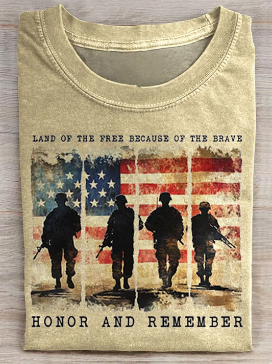 Patriotic American Flag Prints Casual T-shirt