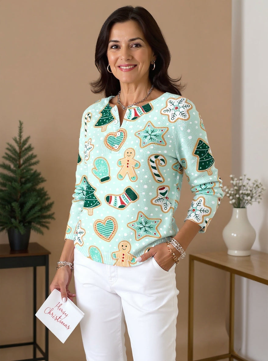 Women's Christmas Print Casual Tops