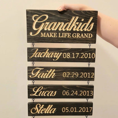 Personalized Engraved Cherished Family Hanging Sign Keepsake