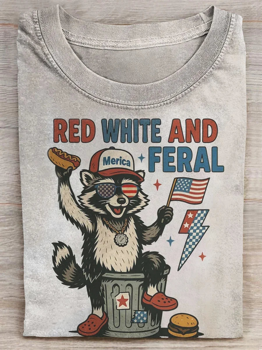 Retro Independence Day Prints Casual T-shirt