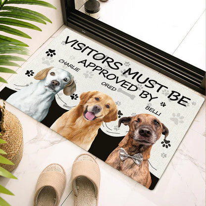 Visitors Must Be Approved By This Dog – Custom Personalized Photo Doormat for Dog Lovers