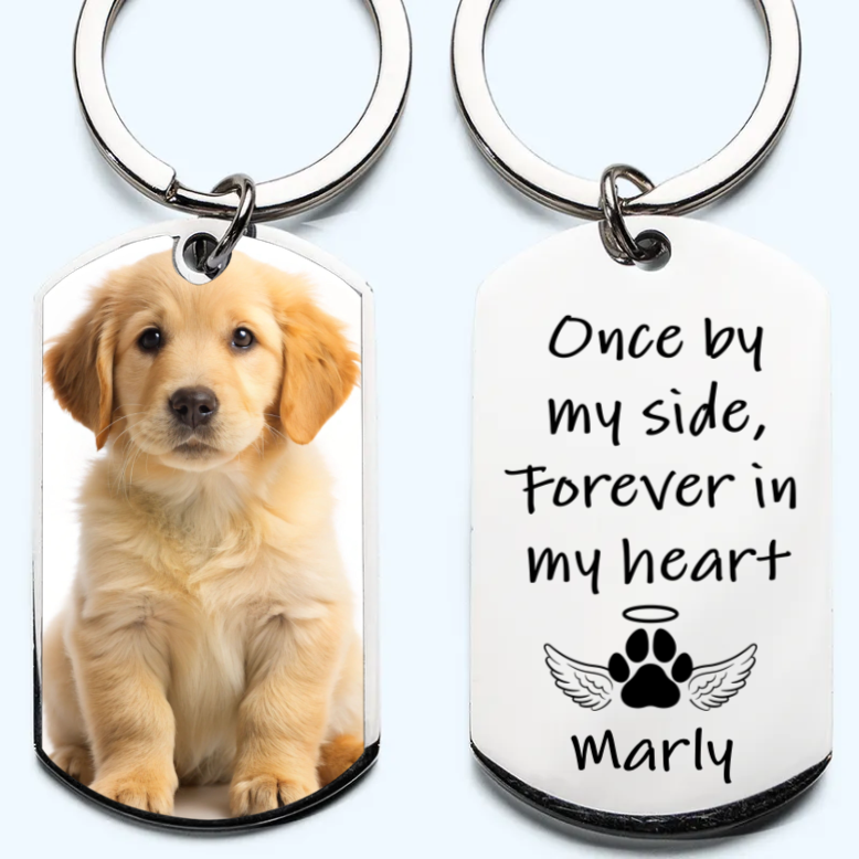 Once By My Side, Forever In My Heart - Custom Photo Stainless Steel Keychain