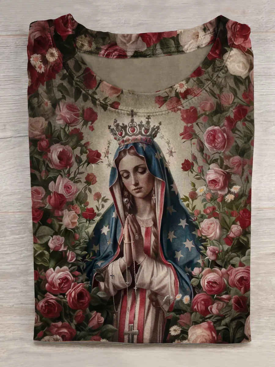 Unisex Independence Day Revival Angel Art Painting Print Casual Short Sleeve T-Shirt