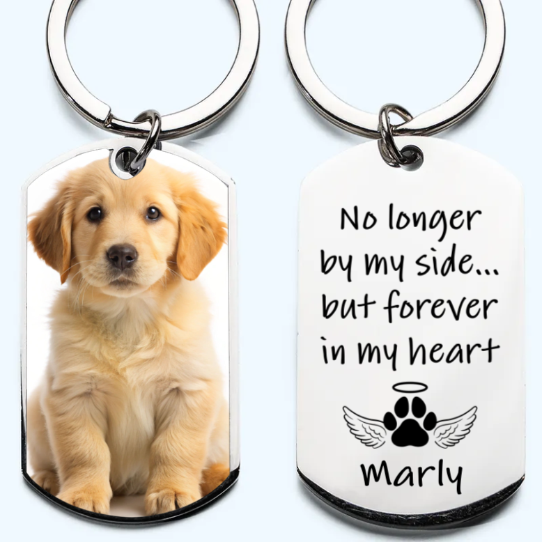 Once By My Side, Forever In My Heart - Custom Photo Stainless Steel Keychain