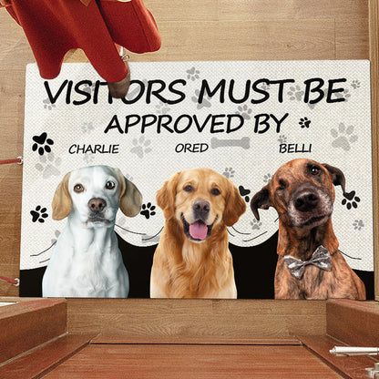 Visitors Must Be Approved By This Dog – Custom Personalized Photo Doormat for Dog Lovers