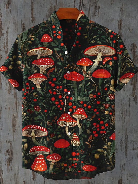 Mushroom Jungle Art Print Casual Shirt