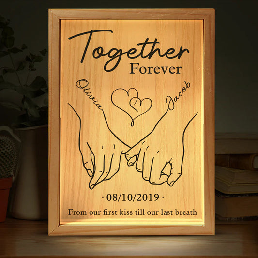 Together Forever - Custom Couple Frame Light Box with Personalized Message, Perfect Gift for Husband and Wife, Anniversary Keepsake