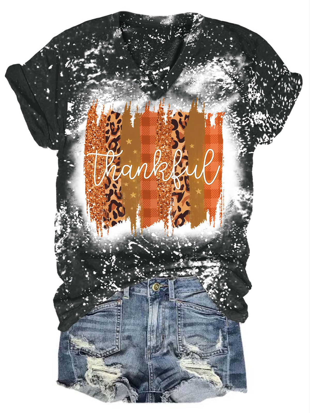 Thanksgiving Leopard Fall Tie Dye Shirt