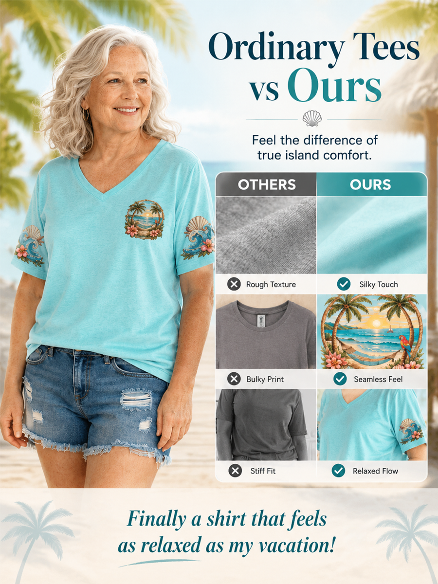 Women's I'm Retired It's 5 O'clock Everywhere Parrot Print Casual V-Neck Tee