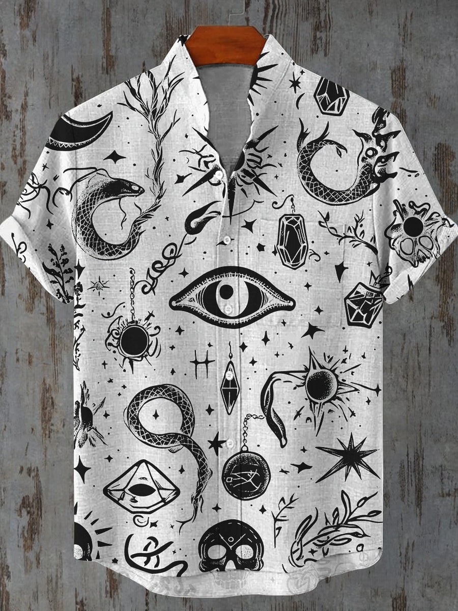 Mysterious Graphic Art Print Casual Shirt