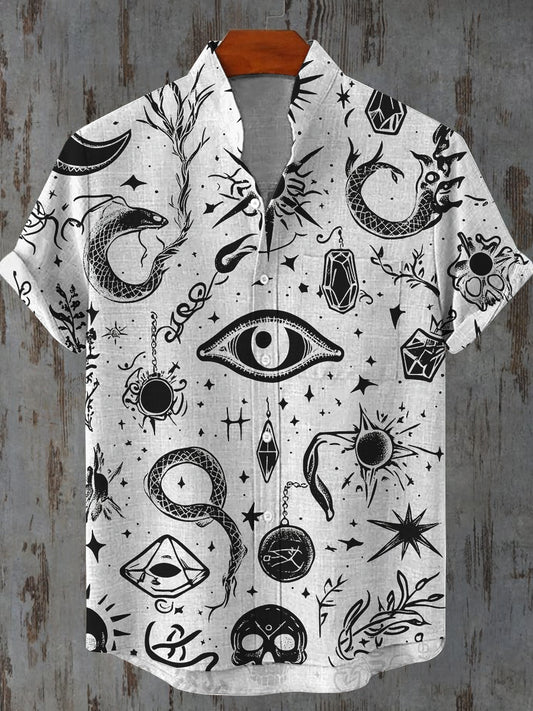 Mysterious Graphic Art Print Casual Shirt