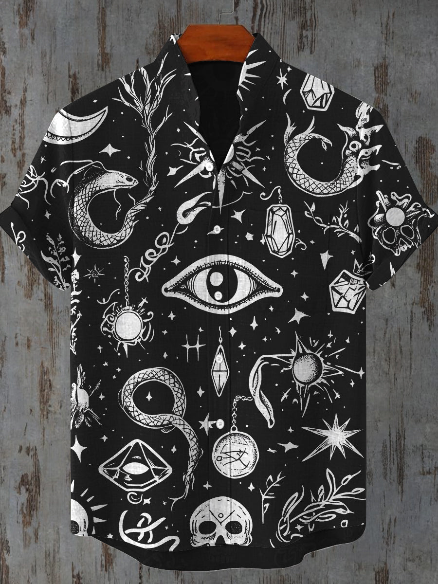 Mysterious Graphic Art Print Casual Shirt