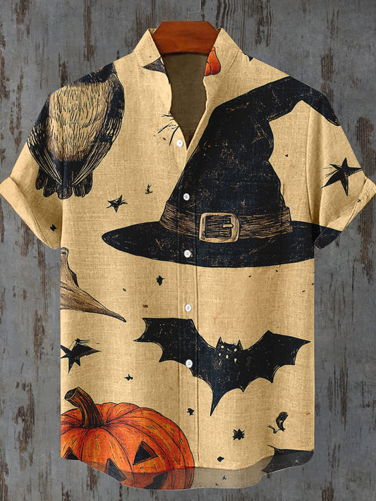 Halloween Classic Graphic Print Casual Shirt