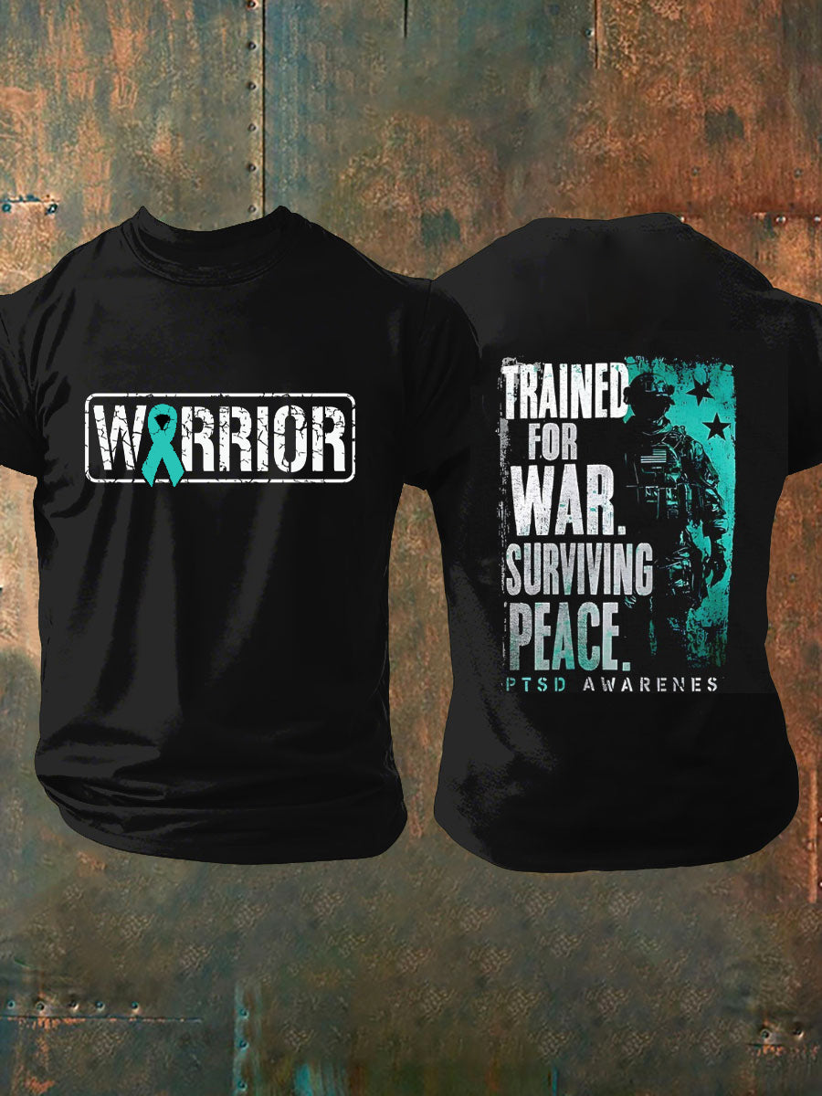 Men's Vintage PTSD Cognitive Veteran Print T-Shirt