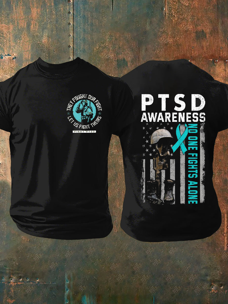 Men's Vintage PTSD Cognitive Veteran Print T-Shirt