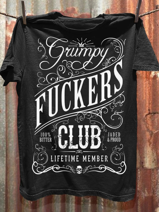 Grumpy Fuckers Club Art Print Casual Short Sleeve T-shirt
