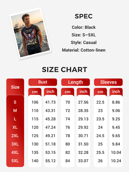 Men's USA 1776-2026 Printed Casual T-Shirt
