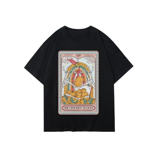 Unisex Tarot The Chicken Nugget Casual Crew Neck Short-Sleeve T-shirt