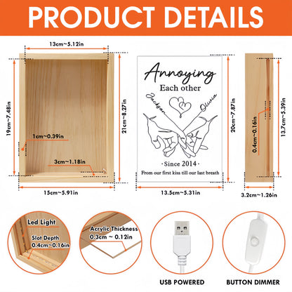 Together Forever - Custom Couple Frame Light Box, Personalized Anniversary Gift for Husband and Wife