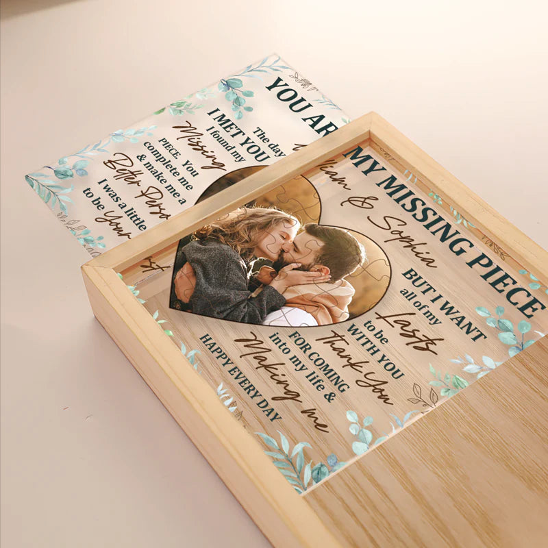 Custom Photo "Can't Help Falling In Love With You" - Personalized Couple Frame Light Box - Anniversary Gift for Husband & Wife