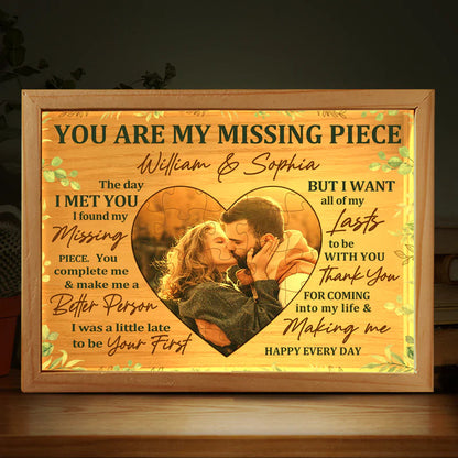 Custom Photo "Can't Help Falling In Love With You" - Personalized Couple Frame Light Box - Anniversary Gift for Husband & Wife