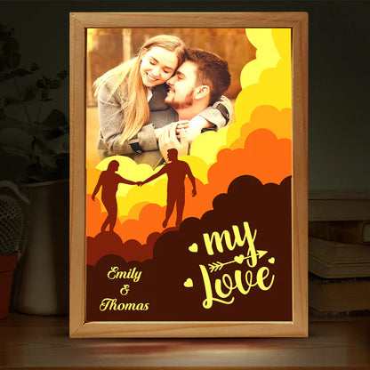 Custom Photo "Love You" - Personalized Couple Frame Light Box - Anniversary Gift for Husband & Wife