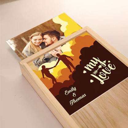 Custom Photo "Love You" - Personalized Couple Frame Light Box - Anniversary Gift for Husband & Wife