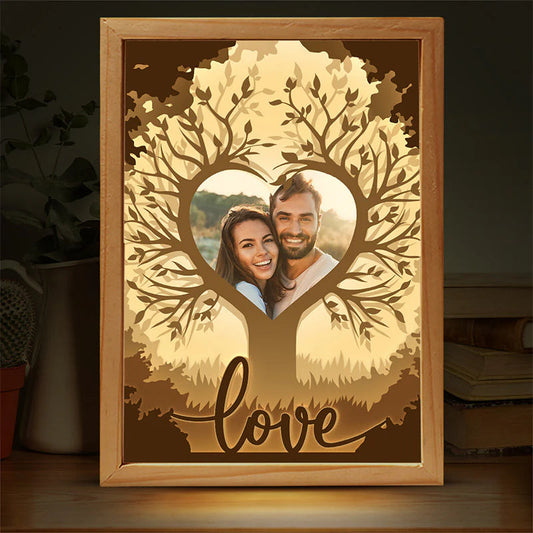 Custom Photo "My Love" - Personalized Couple Frame Light Box - Anniversary Gift for Husband & Wife