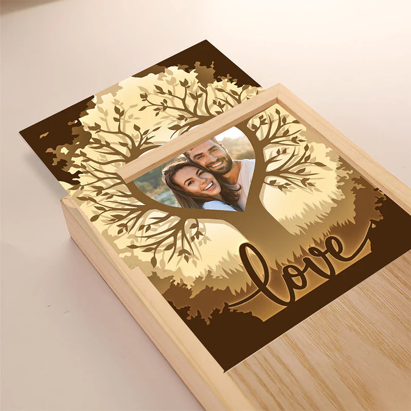 Custom Photo "My Love" - Personalized Couple Frame Light Box - Anniversary Gift for Husband & Wife