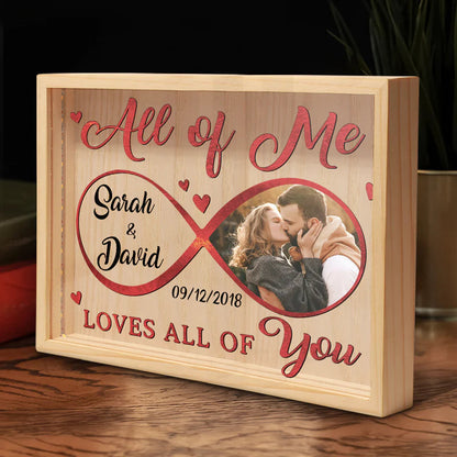 Custom Photo "You're My End And My Beginning" - Personalized Couple Frame Light Box - Anniversary Gift for Husband & Wife