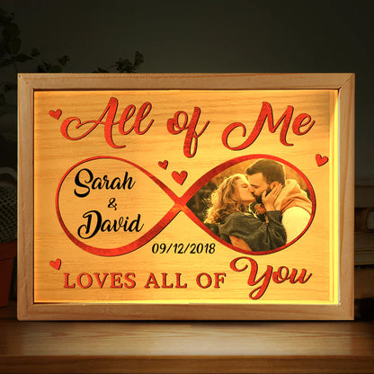 Custom Photo "You're My End And My Beginning" - Personalized Couple Frame Light Box - Anniversary Gift for Husband & Wife