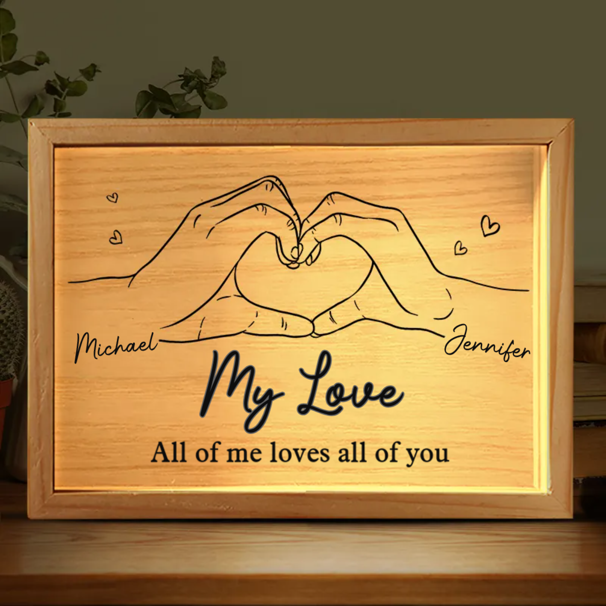 Custom Title - Personalized Couple Frame Light Box - Custom Gift for Husband & Wife, Anniversary