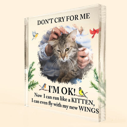 Don't Cry For Me – Kitten Version - Custom Personalized Acrylic Photo Plaque, A Heartwarming Gift for Cat Lovers