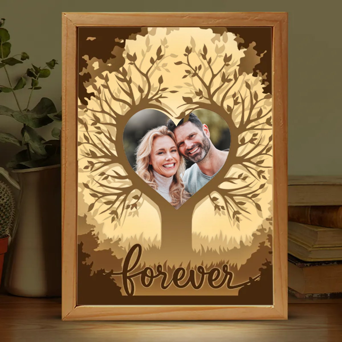 Custom Photo "My Love" - Personalized Couple Frame Light Box - Anniversary Gift for Husband & Wife