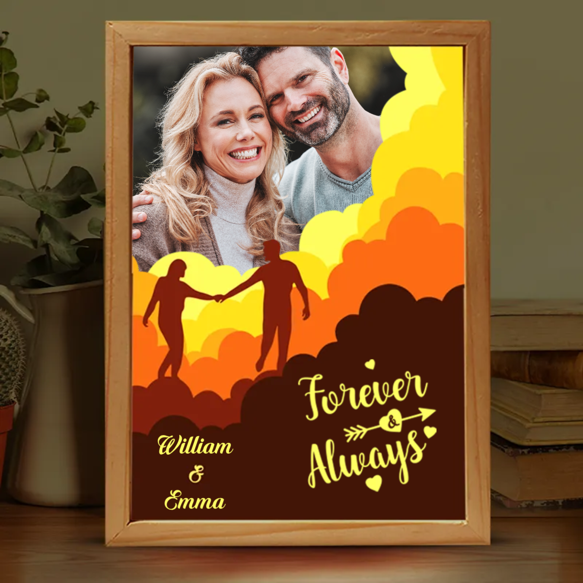 Custom Photo "Love You" - Personalized Couple Frame Light Box - Anniversary Gift for Husband & Wife