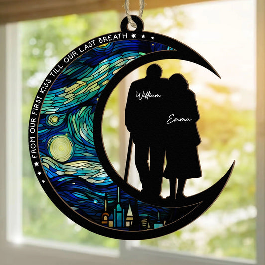 From First Kiss to Forever - Personalized Suncatcher Ornament