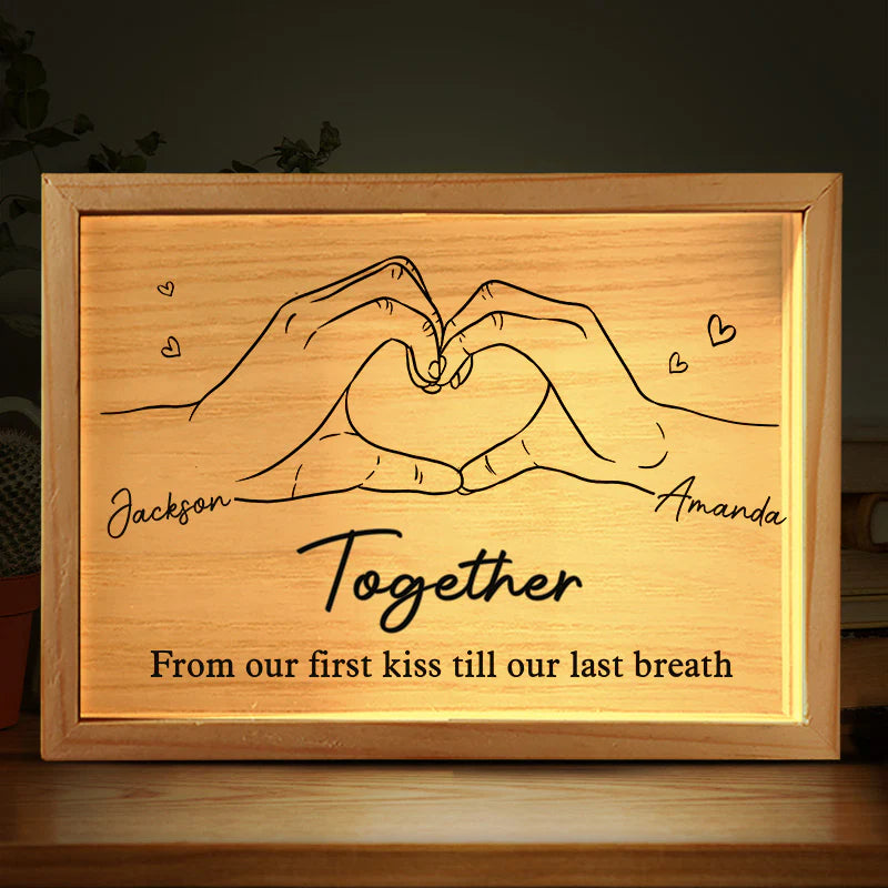 Together - Personalized Couple Frame Light Box - Custom Gift for Husband & Wife, Anniversary