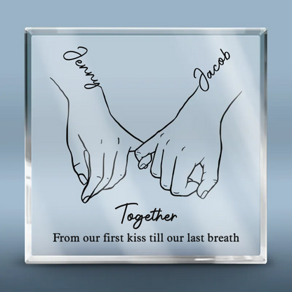 I Love You Forever - Custom Couple Acrylic Plaque, Personalized Square Gift for Husband & Wife, Anniversary Keepsake