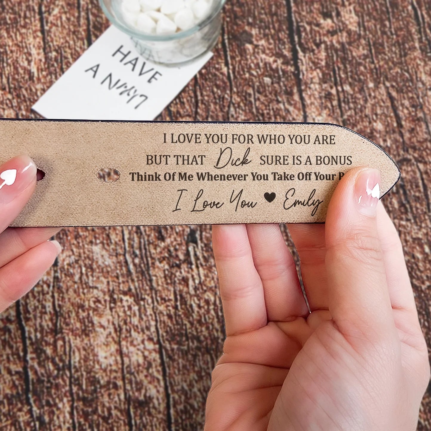 I Love You For Who You Are, But That Sure Is A Bonus - Custom Engraved Leather Belt with Personal Touch