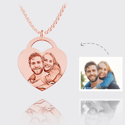 Annoying Each Other - Custom Photo Heart Lock Necklace – Personalized, Elegant, and Meaningful