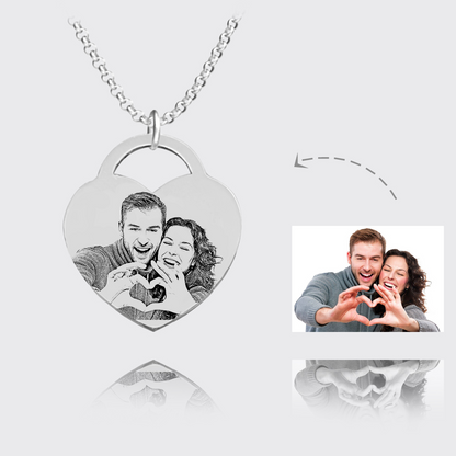 Annoying Each Other - Custom Photo Heart Lock Necklace – Personalized, Elegant, and Meaningful