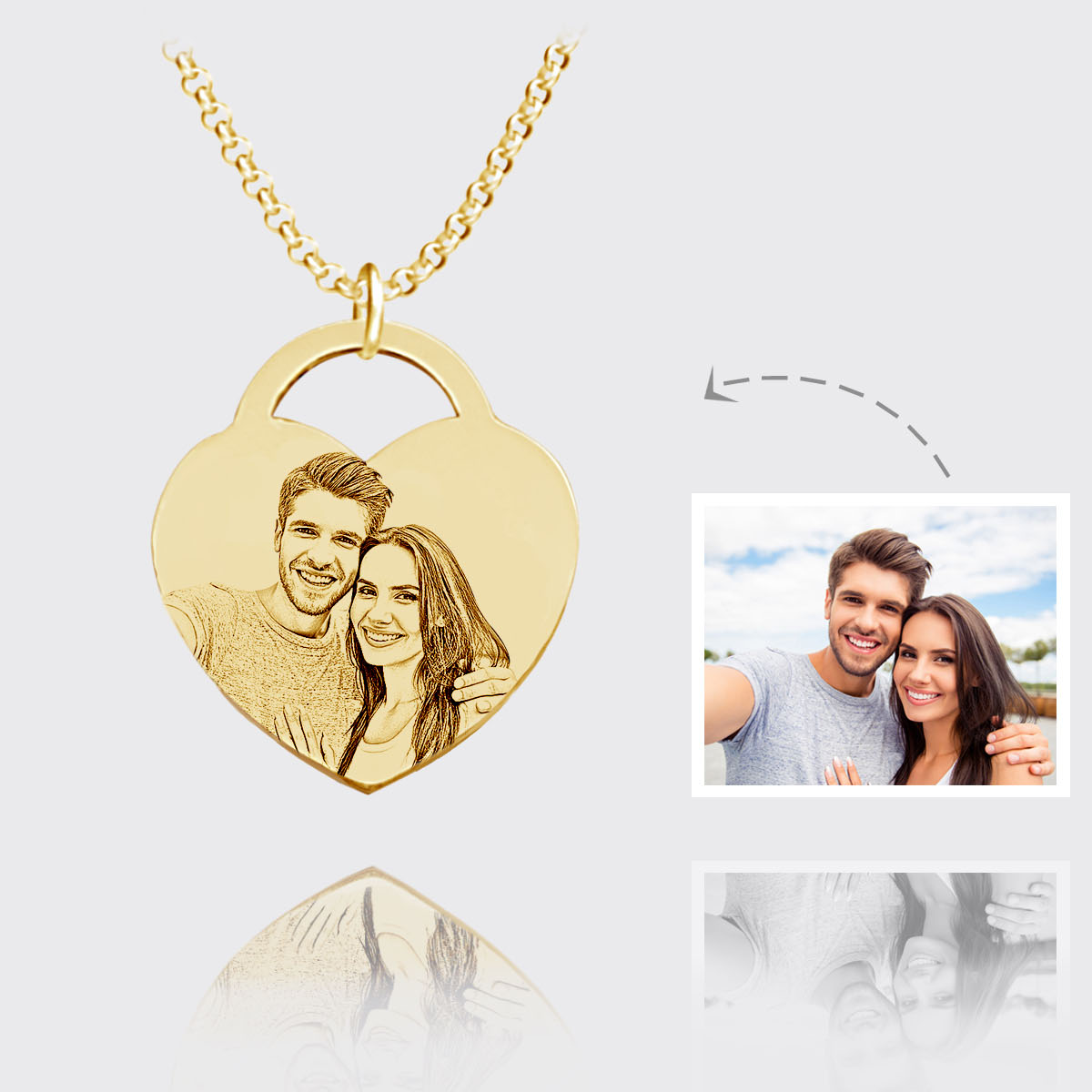 Annoying Each Other - Custom Photo Heart Lock Necklace – Personalized, Elegant, and Meaningful